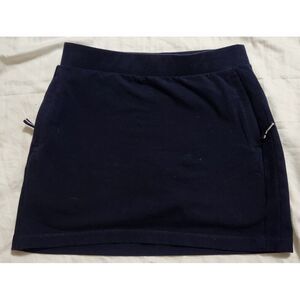 T by Talbots Navy Skort Medium Golf Tennis Cotton Spandex w/ zip pockets